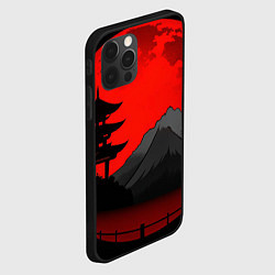 Чехол для iPhone 12 Pro Max Гора японии на фоне заката, цвет: 3D-черный — фото 2
