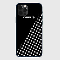 Чехол для iPhone 12 Pro Max Opel эмблема чёрно-белый, цвет: 3D-черный