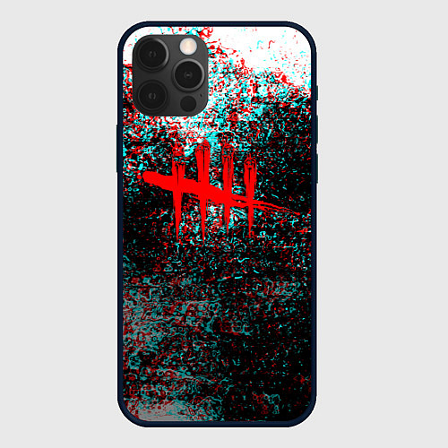 Чехол iPhone 12 Pro Max Dead by daylight краски глитч / 3D-Черный – фото 1
