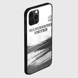 Чехол для iPhone 12 Pro Max Manchester United - white gradient посередине, цвет: 3D-черный — фото 2