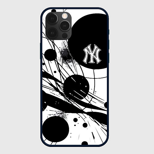 Чехол iPhone 12 Pro Max New York Yankees baseball team - abstraction / 3D-Черный – фото 1