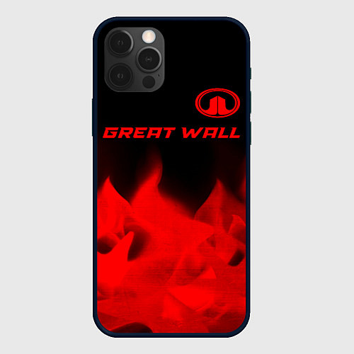 Чехол iPhone 12 Pro Max Great Wall - red gradient посередине / 3D-Черный – фото 1