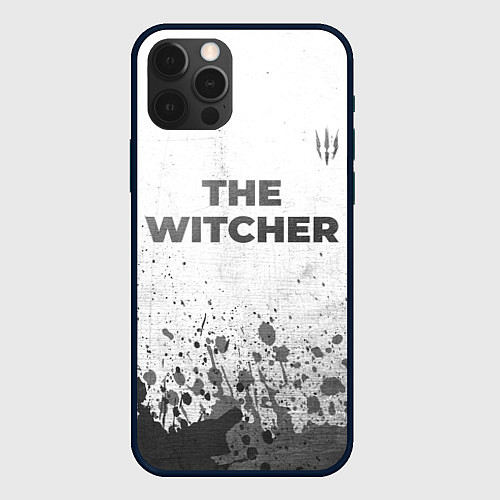 Чехол iPhone 12 Pro Max The Witcher - white gradient посередине / 3D-Черный – фото 1