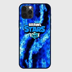 Чехол для iPhone 12 Pro Max Brawl stars fire blue, цвет: 3D-черный