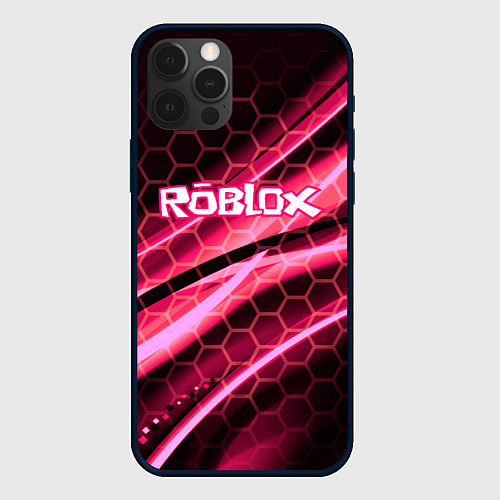 Чехол iPhone 12 Pro Max Roblox броня розовый / 3D-Черный – фото 1