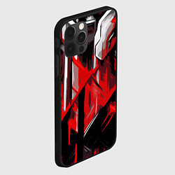 Чехол для iPhone 12 Pro Max Red and white abstraction on a black background, цвет: 3D-черный — фото 2