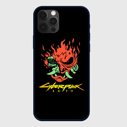 Чехол iPhone 12 Pro Max Cyberpunk 2077 logo / 3D-Черный – фото 1