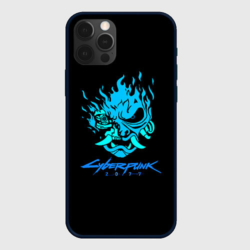 Чехол iPhone 12 Pro Max Cyberpunk 2077 logo game / 3D-Черный – фото 1