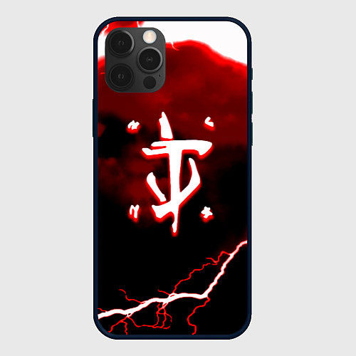 Чехол iPhone 12 Pro Max Doom storm logo / 3D-Черный – фото 1