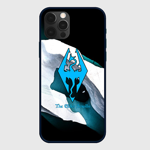 Чехол iPhone 12 Pro Max The Elder Scrolls краски текстура / 3D-Черный – фото 1