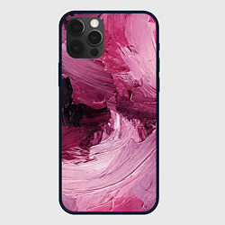 Чехол для iPhone 12 Pro Max Розовые краски, цвет: 3D-черный