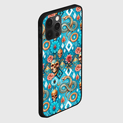 Чехол для iPhone 12 Pro Max Паттерн змеи и черепа, цвет: 3D-черный — фото 2