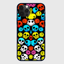 Чехол iPhone 12 Pro Max Прикольный цветной паттерн из черепков - нейроарт