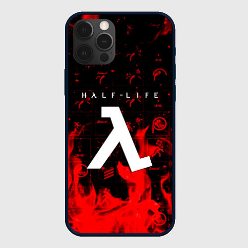 Чехол iPhone 12 Pro Max Half life fire / 3D-Черный – фото 1