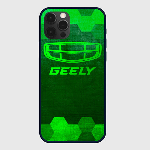 Чехол iPhone 12 Pro Max Geely - green gradient / 3D-Черный – фото 1