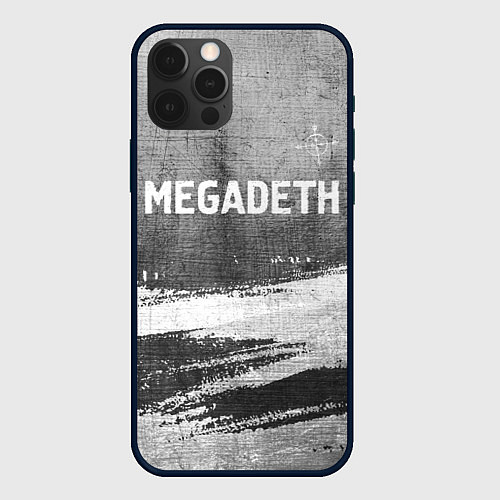 Чехол iPhone 12 Pro Max Megadeth - grey gradient посередине / 3D-Черный – фото 1