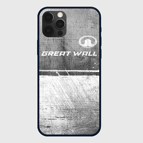 Чехол iPhone 12 Pro Max Great Wall - grey gradient посередине / 3D-Черный – фото 1