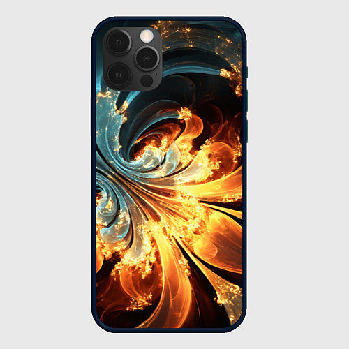 Чехол iPhone 12 Pro Max Абстрактный фрактал / 3D-Черный – фото 1