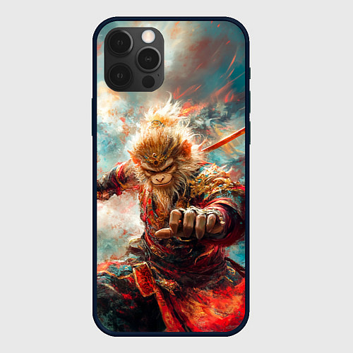 Чехол iPhone 12 Pro Max Wukong король обезьян / 3D-Черный – фото 1