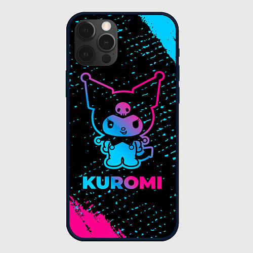 Чехол iPhone 12 Pro Max Kuromi - neon gradient / 3D-Черный – фото 1