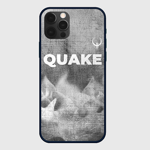 Чехол iPhone 12 Pro Max Quake - grey gradient посередине / 3D-Черный – фото 1