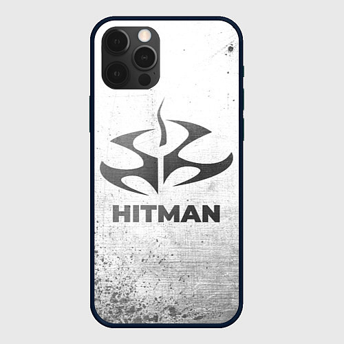 Чехол iPhone 12 Pro Max Hitman - white gradient / 3D-Черный – фото 1