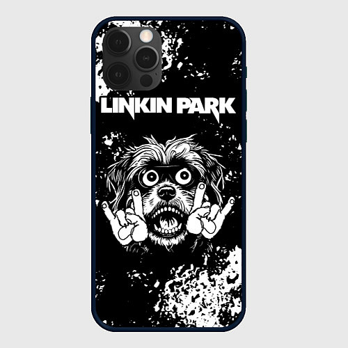 Чехол iPhone 12 Pro Max Linkin Park рок пес / 3D-Черный – фото 1