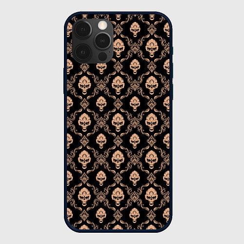 Чехол iPhone 12 Pro Max Череп - паттерн / 3D-Черный – фото 1