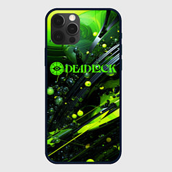 Чехол iPhone 12 Pro Max Deadlock logo зеленая абстракция