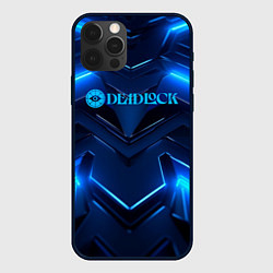 Чехол iPhone 12 Pro Max Deadlock logo и синий неон