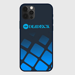 Чехол iPhone 12 Pro Max Deadlock синий логотип