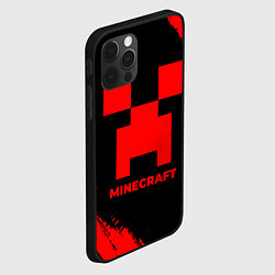 Чехол для iPhone 12 Pro Max Minecraft - red gradient, цвет: 3D-черный — фото 2