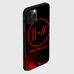 Чехол для iPhone 12 Pro Max Twenty One Pilots - red gradient, цвет: 3D-черный — фото 2