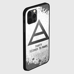 Чехол для iPhone 12 Pro Max Thirty Seconds to Mars - white gradient, цвет: 3D-черный — фото 2