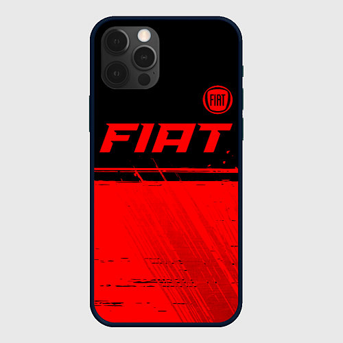 Чехол iPhone 12 Pro Max Fiat - red gradient посередине / 3D-Черный – фото 1