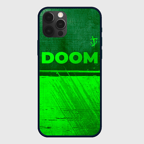 Чехол iPhone 12 Pro Max Doom - green gradient посередине / 3D-Черный – фото 1