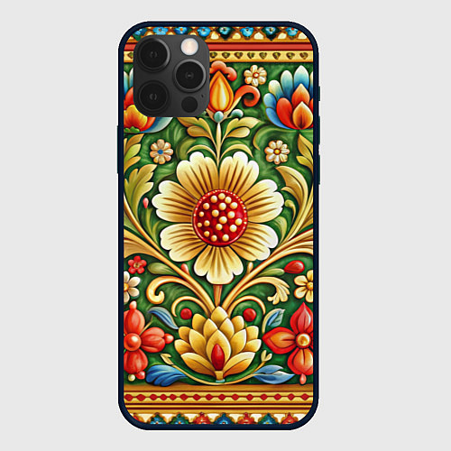 Чехол iPhone 12 Pro Max Стиль советского ковра узоры и орнамент / 3D-Черный – фото 1