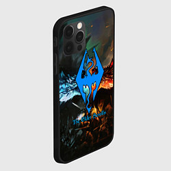 Чехол для iPhone 12 Pro Max Skyrim драконы, цвет: 3D-черный — фото 2