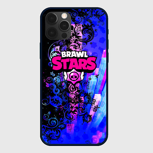 Чехол iPhone 12 Pro Max Brawl stars neon abstraction / 3D-Черный – фото 1