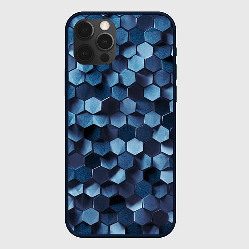 Чехол iPhone 12 Pro Max Холодные соты / 3D-Черный – фото 1