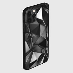 Чехол для iPhone 12 Pro Max Серая геометрия с бликами, цвет: 3D-черный — фото 2