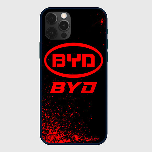 Чехол iPhone 12 Pro Max BYD - red gradient / 3D-Черный – фото 1