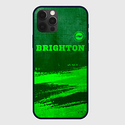 Чехол для iPhone 12 Pro Max Brighton - green gradient посередине, цвет: 3D-черный