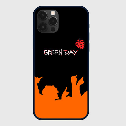 Чехол iPhone 12 Pro Max Green day rock / 3D-Черный – фото 1