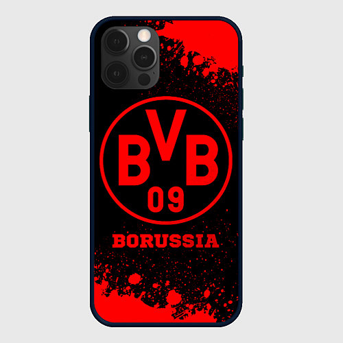 Чехол iPhone 12 Pro Max Borussia - red gradient / 3D-Черный – фото 1