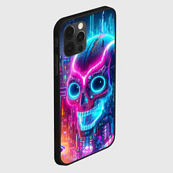 Чехол для iPhone 12 Pro Max Neon skull in metropolis - future, цвет: 3D-черный — фото 2