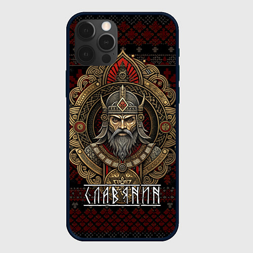 Чехол iPhone 12 Pro Max Славянин воин / 3D-Черный – фото 1