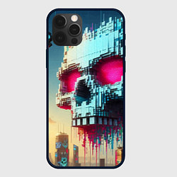 Чехол iPhone 12 Pro Max Cool pixel skull - ai art fantasy