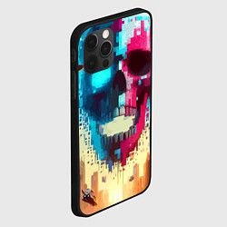 Чехол для iPhone 12 Pro Max Cool vanguard neon cyber skull - ai art, цвет: 3D-черный — фото 2