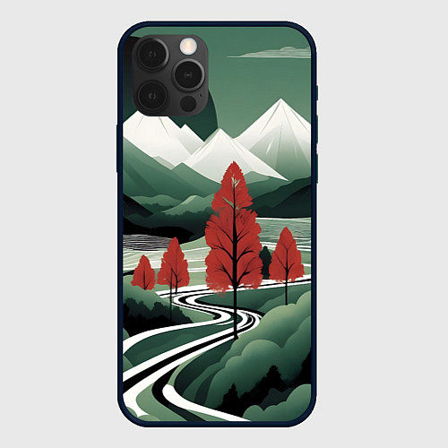 Чехол iPhone 12 Pro Max Дорога на природу / 3D-Черный – фото 1